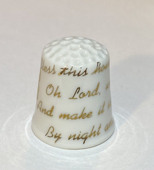 Bless This House Porcelain Thimble - Thimblelina.com