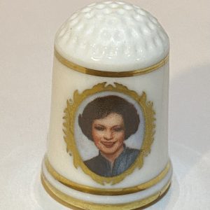 Rosalynn Carter 1978 Franklin Mint Fine Bone China Thimble - Thimblelina.com