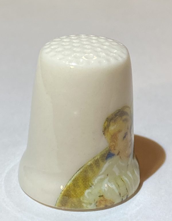 Norman Rockwell The Runaway Ellard Porcelain Souvenir Thimble - Thimblelina.com