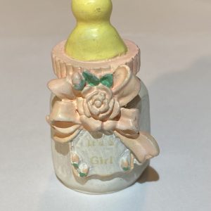 1990's Pink Baby Girl Bottle Collectible Thimble by ENESCO - Thimblelina.com