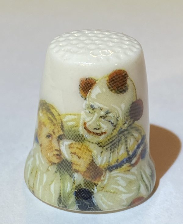 Norman Rockwell The Runaway Ellard Porcelain Souvenir Thimble - Thimblelina.com