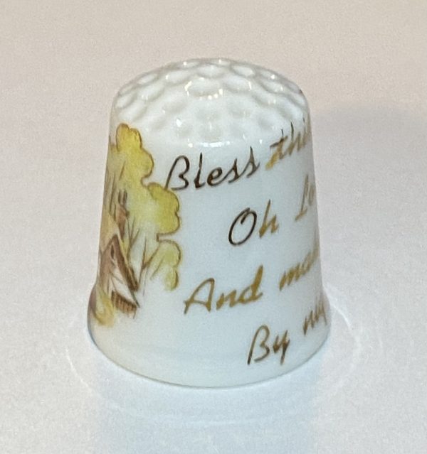 Bless This House Porcelain Thimble - Thimblelina.com