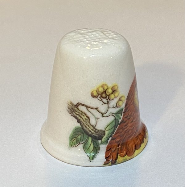 Red Scarlet Macaw Parrot Bird Porcelain Thimble - Thimblelina.com