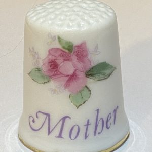 Mother Rose & Butterflies Porcelain Thimble - Thimblelina.com