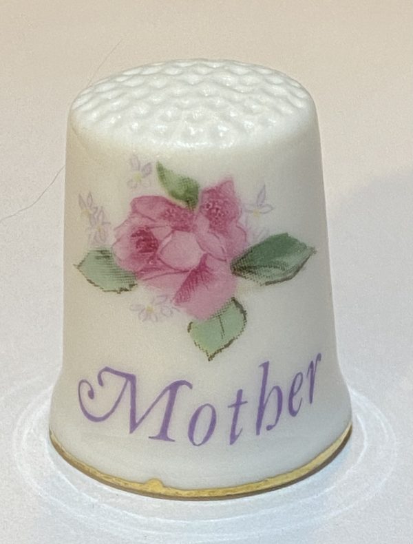 Mother Rose & Butterflies Porcelain Thimble - Thimblelina.com