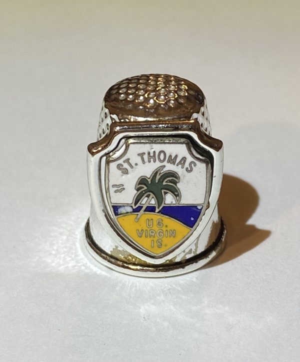 St. Thomas U.S. Virgin Islands Enamel & Metal Souvenir Thimble - Thimblelina.com