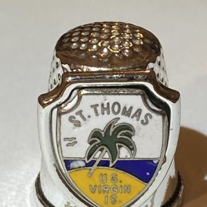 St. Thomas U.S. Virgin Islands Enamel & Metal Souvenir Thimble - Thimblelina.com