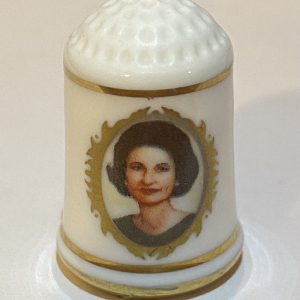 Lady Bird Johnson 1978 Franklin Mint Fine Bone China Thimble - Thimblelina.com