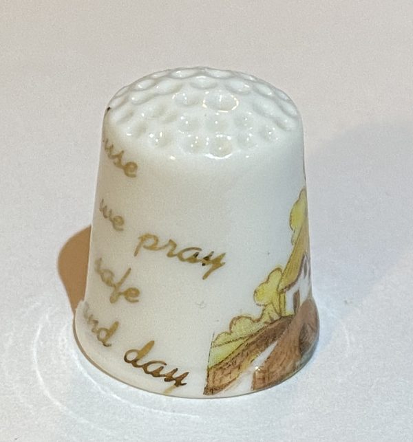 Bless This House Porcelain Thimble - Thimblelina.com