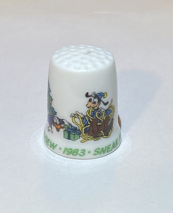 Mickey Mouse "SNEAK PREVIEW - 1983" Porcelain Schmid Japan - Thimblelina.com