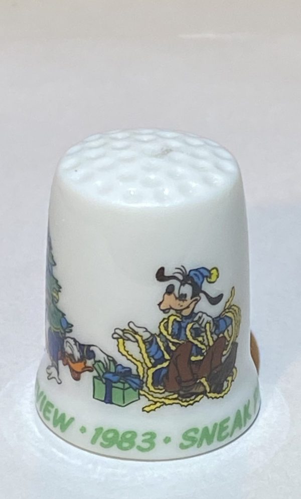 Mickey Mouse "SNEAK PREVIEW - 1983" Porcelain Schmid Japan - Thimblelina.com