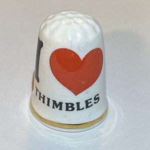 I ♥ Thimbles Fine Bone China Thimble - Thimblelina.com