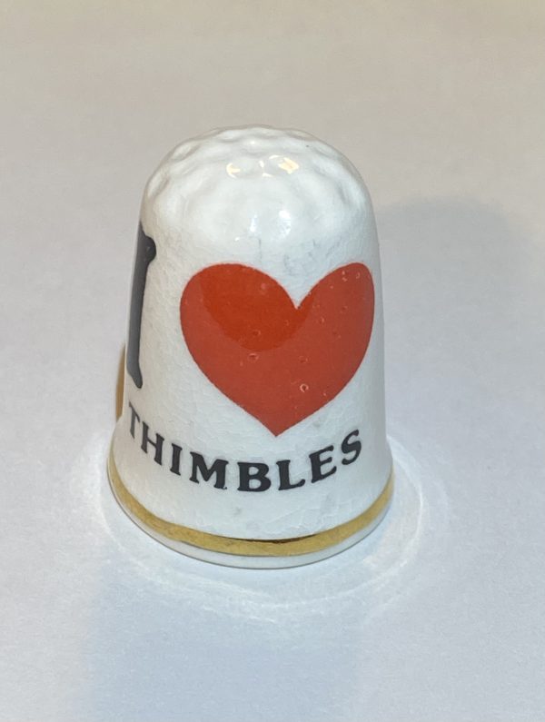 I ♥ Thimbles Fine Bone China Thimble - Thimblelina.com
