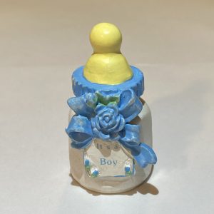 1990's Blue Baby Boy Bottle Collectible Thimble by ENESCO - Thimblelina.com