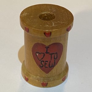 I Love ♥ To Sew Wooden Spool Thimble - Thimblelina.com