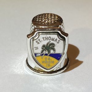 St. Thomas U.S. Virgin Islands Enamel & Metal Souvenir Thimble - Thimblelina.com