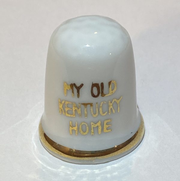 Yellow Rose "My Old Kentucky Home" Porcelain Thimble - Thimblelina.com