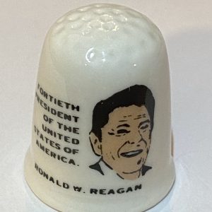 Ronald W. Reagan Porcelain Inauguration Souvenir Thimble - Thimblelina.com