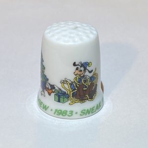 Mickey Mouse "SNEAK PREVIEW - 1983" Porcelain Schmid Japan - Thimblelina.com